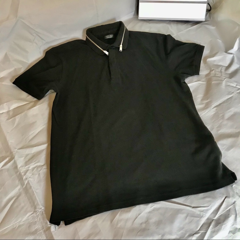 Zara Polo with Zippered Collar XL